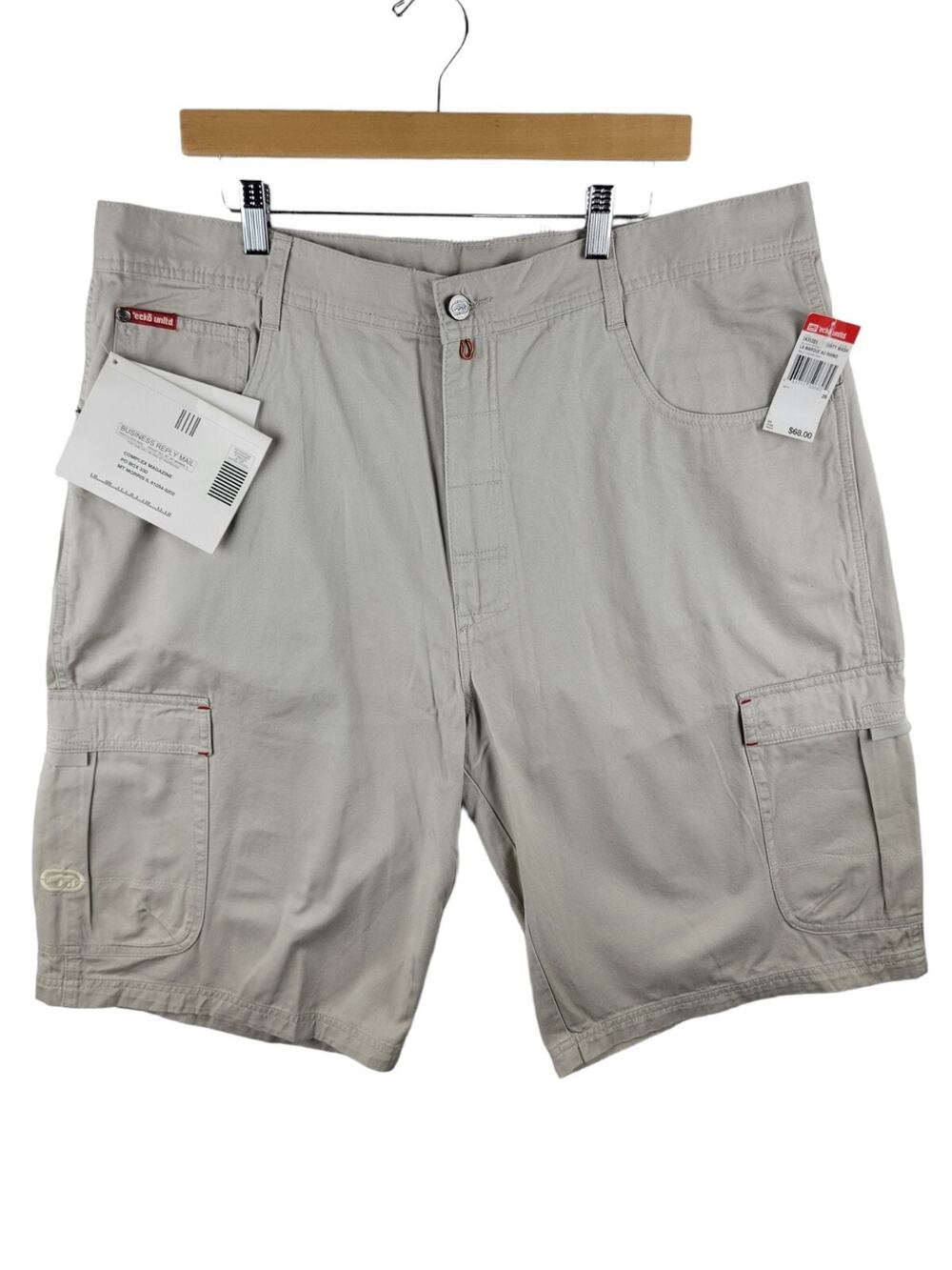 Ecko Unltd Mens Shorts Size 40 GI Cargo Hip Hop Y2K Baggy Tan/Beige ARMY Man Fig